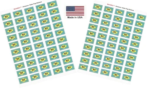 Miniatura 192 de 100 calcomanías de la bandera de Alaska; 1.5" x 1" hechas en Estados Unidos, calcomanías autoadhesivas de la bandera del estado para álbumes