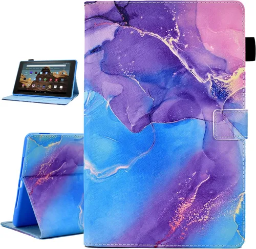Miniatura 8 de Funut Funda para tablet Fire HD 10 (9ª/7ª/5ª generación, versión 2019/2017/2015), funda inteligente delgada de piel sintética con función