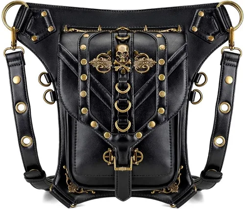 Rebajas Cyber Monday Ofertas Venta Steampunk Riñonera Bolso para cintura Moda Gótico Hombro Bandolera Bandolera Muslo Pierna Capucha Bolsa de Viaje