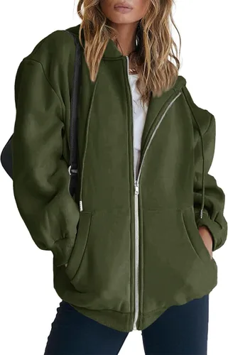 Miniatura 7 de PRETTYGARDEN Sudaderas con capucha Y2K con cremallera y bolsillos para mujer