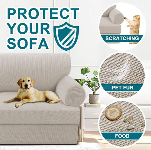 Miniatura 6 de Turquoize Funda para sillón con cojín en forma de T para sala de estar, funda elástica para sofá, funda suave para sillón, fundas de muebles