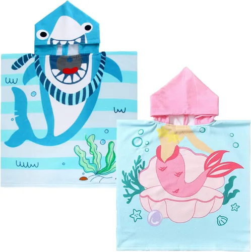 Miniatura 31 de NovForth Toalla de Playa para Niños y Niñas, Envoltorio de Toalla de Baño con Capucha de Cocodrilo, Toalla de Piscina para Niños Pequeños con Capucha