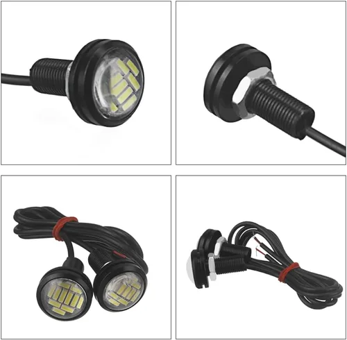 Miniatura 3 de 10 unids 0.709 in coche Eagle Eye DRL Led diurna Correr luces LED 12V copia de seguridad reversa señal de estacionamiento lámparas de automóviles