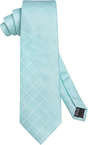 Miniatura 170 de Hi-Tie Corbatas de seda para hombre, diseño de cachemira a rayas, con bolsillo, gemelos cuadrados, conjunto formal de negocios