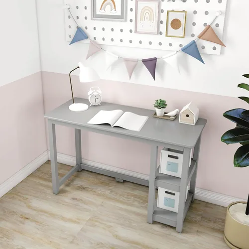 Miniatura 12 de Max & Lily Escritorio de madera maciza con estantes, 47 pulgadas, azul