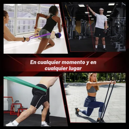 Miniatura 7 de Bandas de asistencia para dominadas, bandas de resistencia de 5 niveles para entrenamiento, bandas de ejercicio de resistencia para hombres