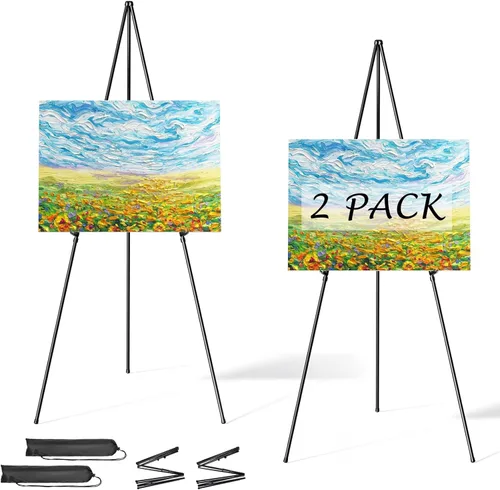 Aredy - Soporte de caballete para letrero, caballete portátil de pintura de 63 pulgadas, caballetes de metal ligero para pintar lienzo, letrero de