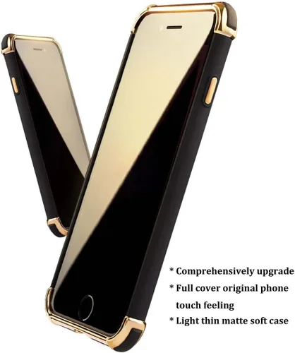 Miniatura 5 de Funda para iPhone 7 Plus, ultra delgada, flexible, mate, elegante 3 en 1, galvanizada de lujo, compatible con iPhone 7 Plus (negro)