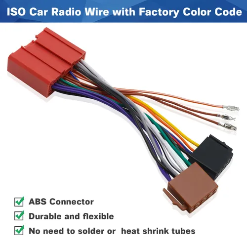Miniatura 6 de Adaptador de arnés de cableado de radio ISO compatible con Mazda CX7 CX9 MPV Cable de arnés de cable estéreo multicolor