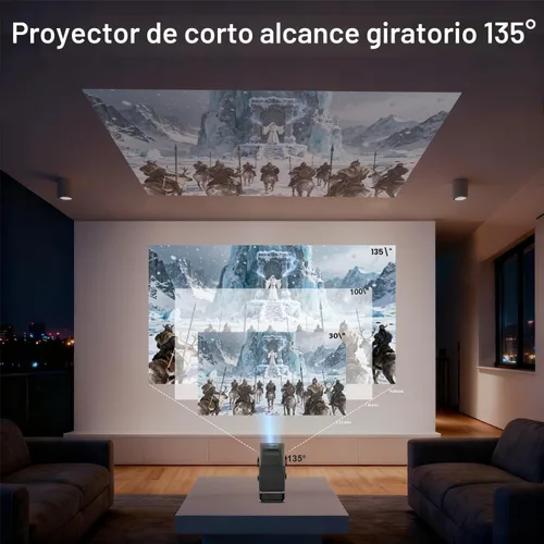 Miniatura 4 de Mini proyector, proyector portátil compatible con 4K, proyector de películas para exteriores Full HD 1080P con WiFi6 y Bluetooth