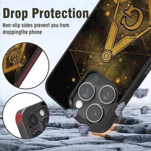 Miniatura 4 de Fundas de teléfono con nombre personalizado, regalos de mampostería masónica para hombres, iPhone 11 12 13 14 Pro Max Plus Mini Xr Xs, Samsung Cielo