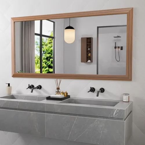Miniatura 14 de Amorho Espejo de Baño Negro, Espejos de Pared de 24x30 Pulgadas con Marco de Metal Grueso para Sobre el Fregadero, Dormitorio, Sala de Estar