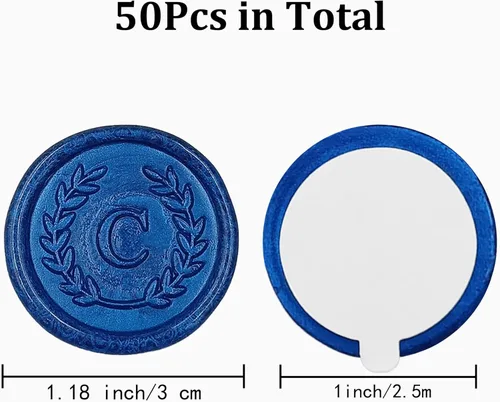Miniatura 2 de 100 calcomanías adhesivas de sello de cera con letra C, hechas a mano, sin necesidad de sellar, rasgar y usar calcomanías de cera para invitaciones