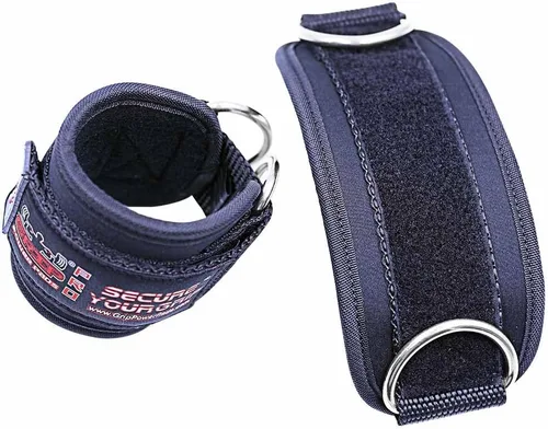 Miniatura 4 de Correas de tobillo para máquinas de cable con doble anillo en D, puños de neopreno premium ajustables para mejorar piernas, abdominales y glúteos