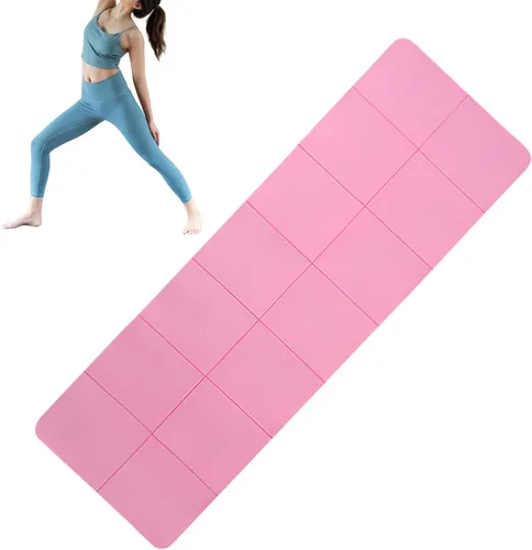 Miniatura 7 de Tapete de yoga plegable, almohadilla portátil de 72 x 24 pulgadas, antideslizante, tapete de fitness con correa de transporte y soporte de cojín