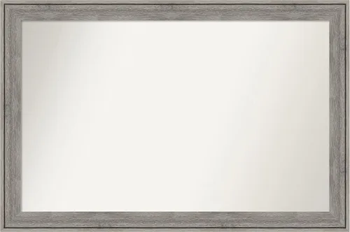 Miniatura 310 de Amanti Art Espejo de pared personalizado no biselado (24.5 x 24.5 pulgadas), marco gris marrón alta, varios tamaños personalizados, espejo de baño
