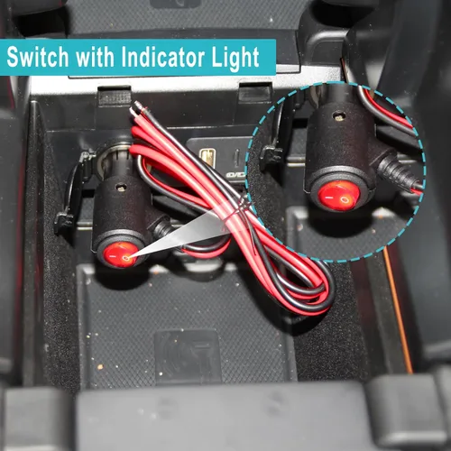 Miniatura 4 de Enchufe macho de repuesto para encendedor de cigarrillos de 12 V con interruptor de encendido y apagado - 3 pies, enchufe macho de 12 V con fusible