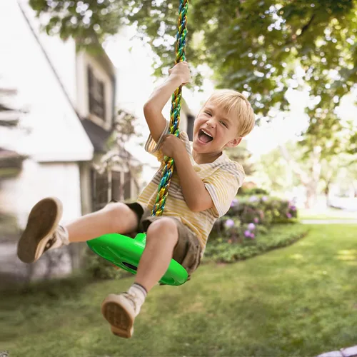 Miniatura 3 de Columpio de árbol para niños, patio trasero, cuerda de un solo disco, asiento de columpio para árbol interior y exterior, juego de accesorios