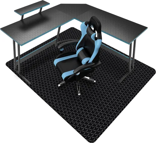 SALLOUS Tapete para silla para suelo duro, 63" x 51" tapete para silla de oficina para suelo de madera dura, protector de suelo duro multiusos Negro