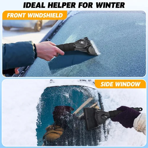 Miniatura 4 de EcoNour Raspadores de hielo para parabrisas de automóvil (1 paquete) Rascador de hielo para automóvil Raspador de nieve para ventana