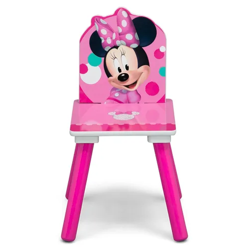 Miniatura 9 de Delta Children Disney Minnie Mouse Juego de 3 piezas para cuarto de juegos para niños pequeños – Incluye mesa, silla y caja de juguetes, rosa