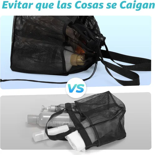Miniatura 2 de famichan Organizador de ducha de malla portátil con cordón, elementos esenciales para dormitorio universitario para estudiantes universitarios