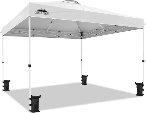 Miniatura 66 de EAGLE PEAK Tienda de campaña desplegable con bolsa de transporte con ruedas, 8 estacas, 4 cuerdas, 4 bolsas de peso, toldo de tienda de campaña