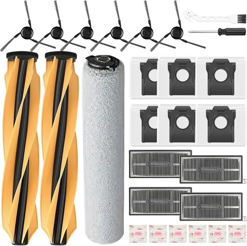 Miniatura 13 de Kit de repuesto para aspiradora robot Mova E40 Ultra, 2 cepillos principales, 4 filtros, 6 almohadillas de fregona y bolsas de polvo, tabletas