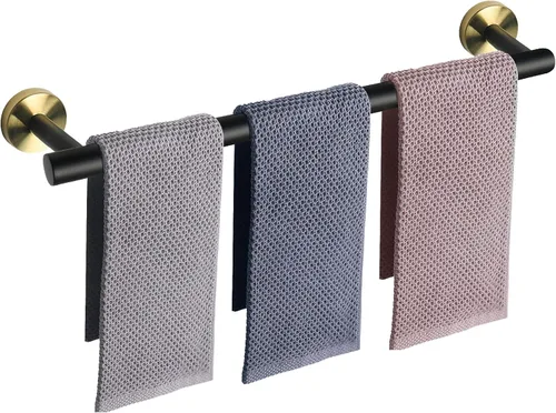Miniatura 24 de NearMoon - Barra para toallas de baño, soporte de toalla de ducha de acero inoxidable grueso para baño, montado en la pared, longitud total de 12