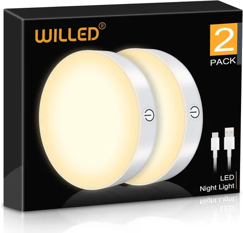 Miniatura 9 de WILLED Luz LED táctil regulable con batería incorporada de 1000mAh, luces recargables con encendido táctil para armario, portátil, adhesiva