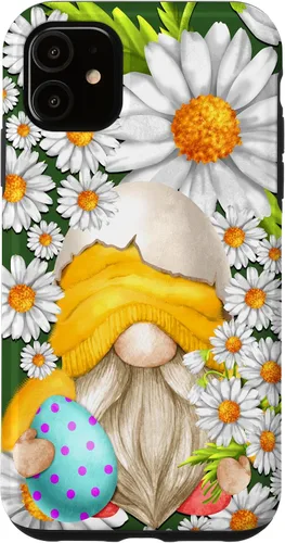 Miniatura 8 de iPhone 16 Easter Chick Gnome Graphic For Women Floral Daisy Flower Case