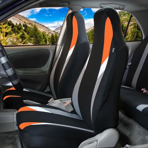 Miniatura 8 de FH Group Juego de fundas de tela para asiento delantero de automóvil para asientos de cubo, ajuste universal, compatible con bolsa de aire, fundas