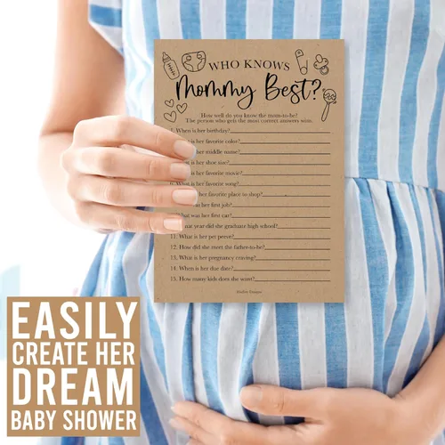 Miniatura 9 de Hadley Designs 40 juegos rústicos para baby shower, género neutro: quién sabe mejor a mami, juego de baby shower, juegos de baby shower para baby