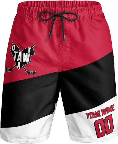 Miniatura 21 de Custom Hockey Men's Shorts Gifts for Men Casual City Youth Fans Sport Beach Shorts Add Name & Number Quick Dry