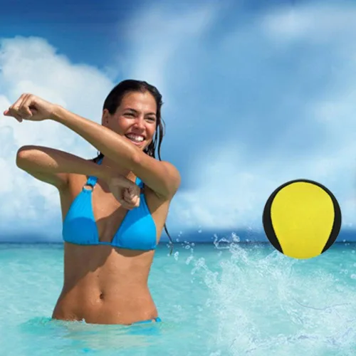 Miniatura 5 de Pelota rebotadora de agua, paquete de 2 pelotas para aliviar el estrés para nadar, playa y actividades al aire libre (amarillo + verde, 2.2 in)