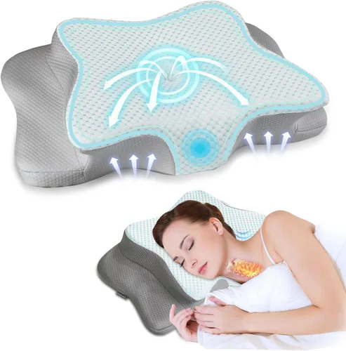 Miniatura 13 de Almohada Cervical para Alivio del Dolor y Soporte del Cuello, Almohada Ergonómica Ajustable para Dormir Cómodamente, Almohadas Ortopédicas de Espuma