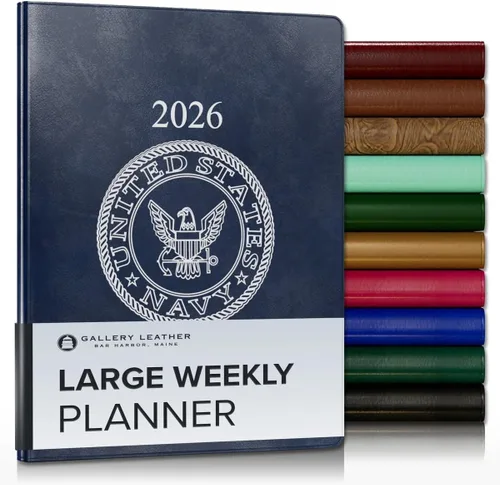 Miniatura 205 de Gallery Leather Agenda semanal y mensual grande 2025-2026, agenda y cuaderno con elegantes bordes de página dorados dorados, 12 meses, cactus Cactus