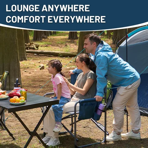 Miniatura 9 de Timber Ridge XXL - Silla de director – Silla de camping plegable resistente para adultos, capacidad de 500 libras, asiento acolchado extra ancho