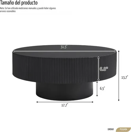 Miniatura 2 de Merax Mesa de café moderna redonda de 31 pulgadas con base resistente, mesas centrales de madera para sala de estar, recepción, fácil de ensamblar