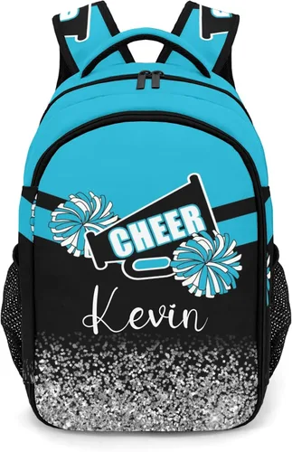 Miniatura 11 de XOZOTY Mochila de animadora púrpura claro personalizada con nombre para hombres y mujeres, bolso de hombro para computadora portátil, bolsa