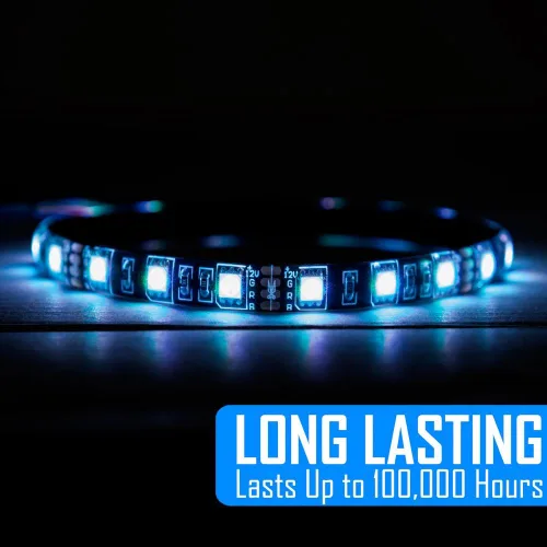 Miniatura 7 de Kingwin KRGB-LED-12 Tira de luces LED RGB, tira de luz LED para carcasa de computadora, PC, laptop, hogar, oficina e iluminación de fondo. Tira