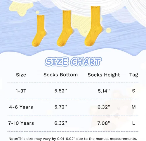 Miniatura 2 de JOCMIC Paquete de 6 calcetines con volantes para bebés y niñas calcetines con volantes