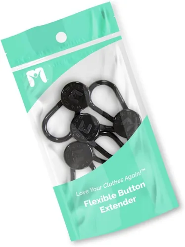 Miniatura 2 de Paquete de 5 extensores de pantalones con botones flexibles Añade 1 a 2 pulgadas súper resistente con un poco de elasticidad negro