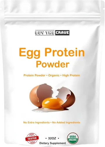 Polvo de proteína de huevo, polvo de clara de huevo, polvo de soja sin lactosa, proteína en polvo, sin sabor y sin lácteos (32 onzas)