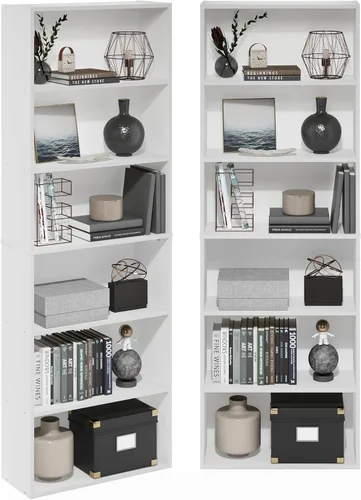 Miniatura 10 de Furinno Basic - Estantería de almacenamiento para librerías de 3 niveles, nogal oscuro
