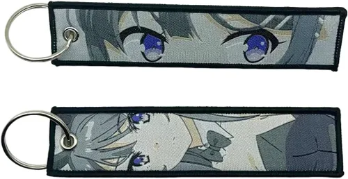 Miniatura 8 de Paquete de 1 Llavero de Anime con Etiqueta de Avión, Llavero Bordado con Anillo para Llaves - EDC para Motocicletas, Patinetas, Auto
