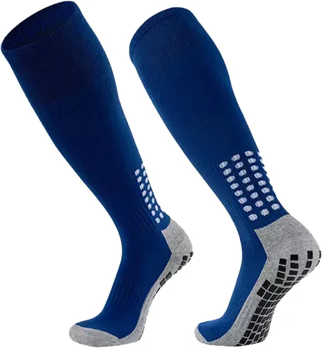 Miniatura 2 de Vegove 6 pares de calcetines de fútbol para hombre con agarre, calcetines deportivos antideslizantes, base de compresión alta hasta la rodilla