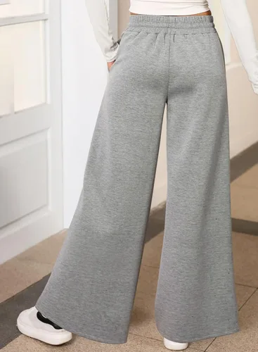 Miniatura 2 de Aleumdr Pantalones deportivos de cintura alta con cordón y pierna ancha con bolsillos, pantalones de yoga sueltos casuales para mujer