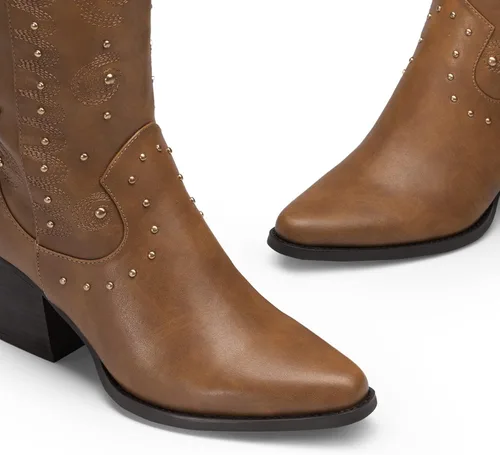 Miniatura 4 de DREAM PAIRS Women's Western Cowboy boots Mid Calf Cowgirl boot Pull-on