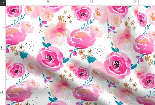 Miniatura 3 de Spoonflower Tela - Bloom Florals Girl Nursery Flores de acuarela Shabby Chic Girls Impreso en tela de gasa Fat Quarter - Ropa de moda de costura